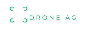 White and Green Chesapeake Drone Ag Horizontal Logo